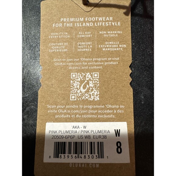 Olukai Women’s 'AKA Flip Flops Knot Thong Sandals Beach Pink Plumeria Size 8 NWT - Picture 5 of 7